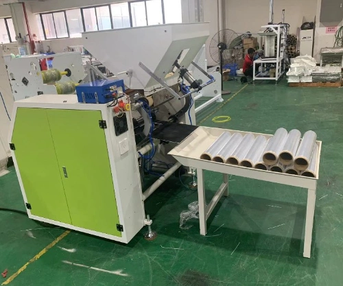 Automatic Rewinder Stretch Film Rewinder PVC Wire Film Rewinding Machine for 38/50/76mm Paper Tube