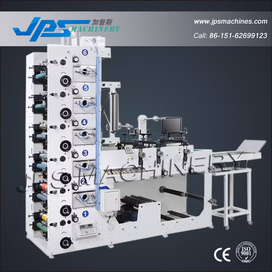 Macchina da stampa flessografica automatica per etichette con stazione di laminazione, fustellatura rotativa e taglio/bicchiere di carta/taglierina per stampante flessografica per adesivi in ​​alluminio