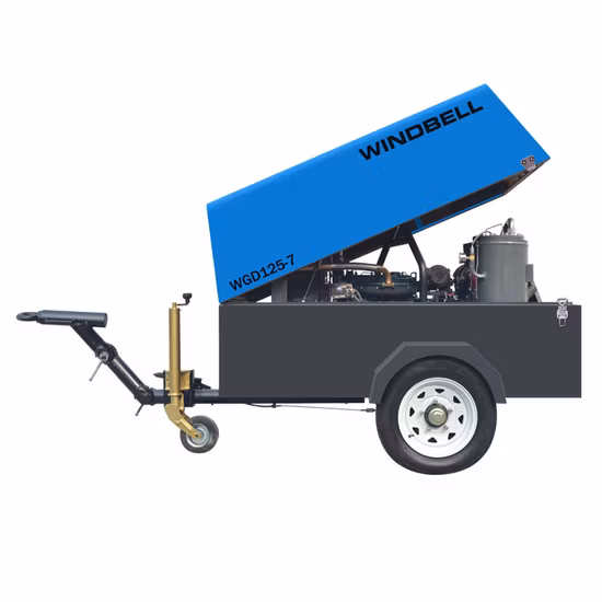 Compressore d'aria portatile diesel a vite da 185 CFM per martello pneumatico